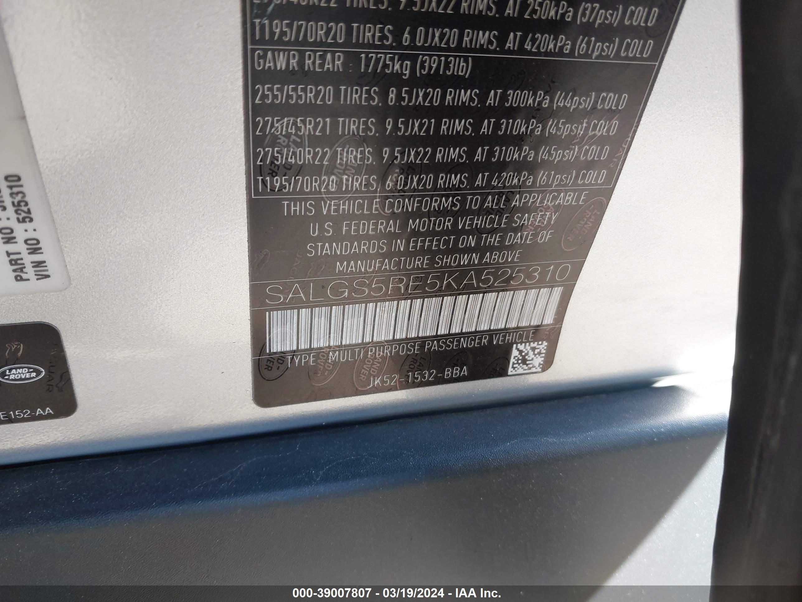 SALGS5RE5KA525310 — photo 9