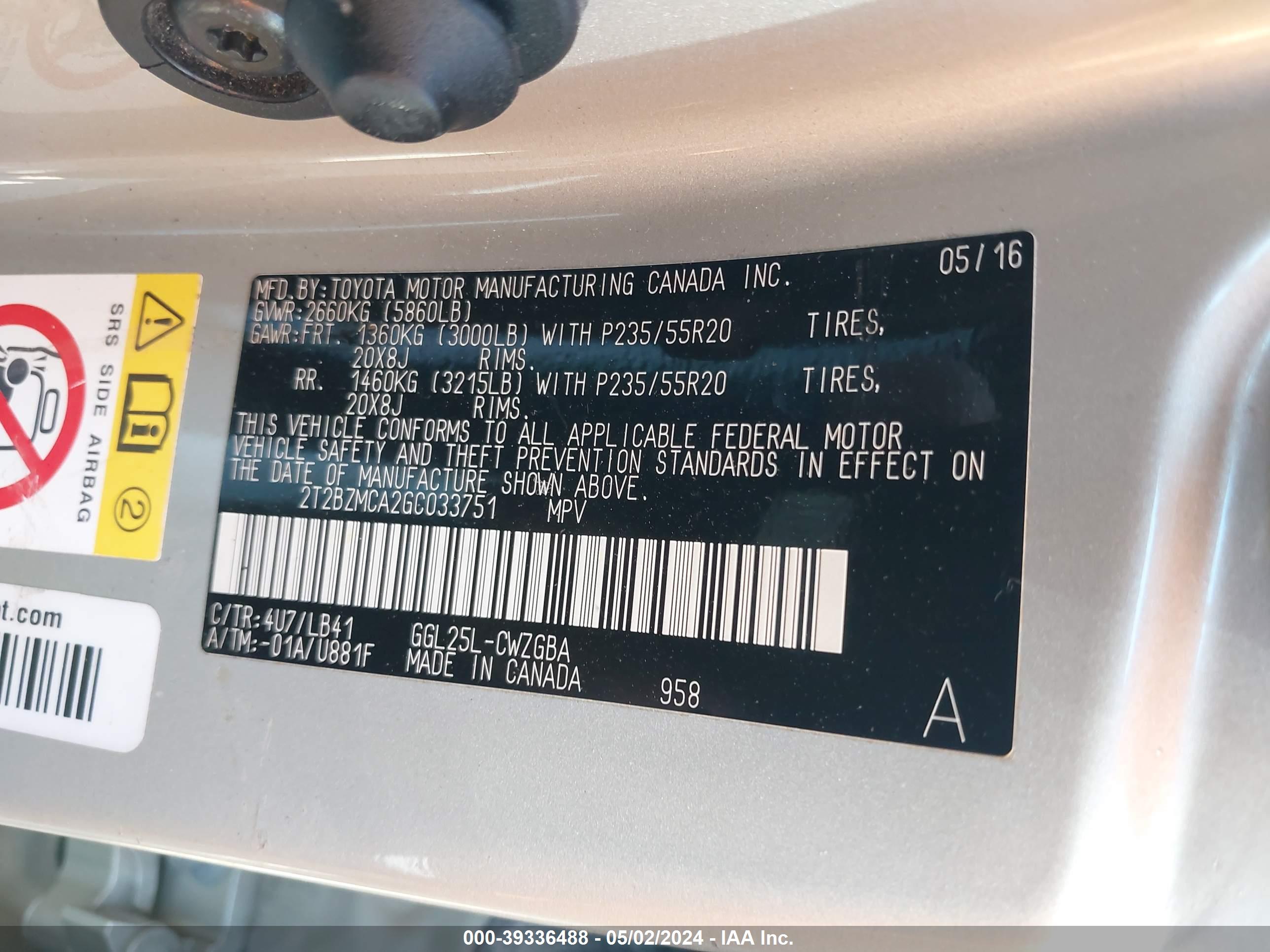 2T2BZMCA2GC033751 — photo 9